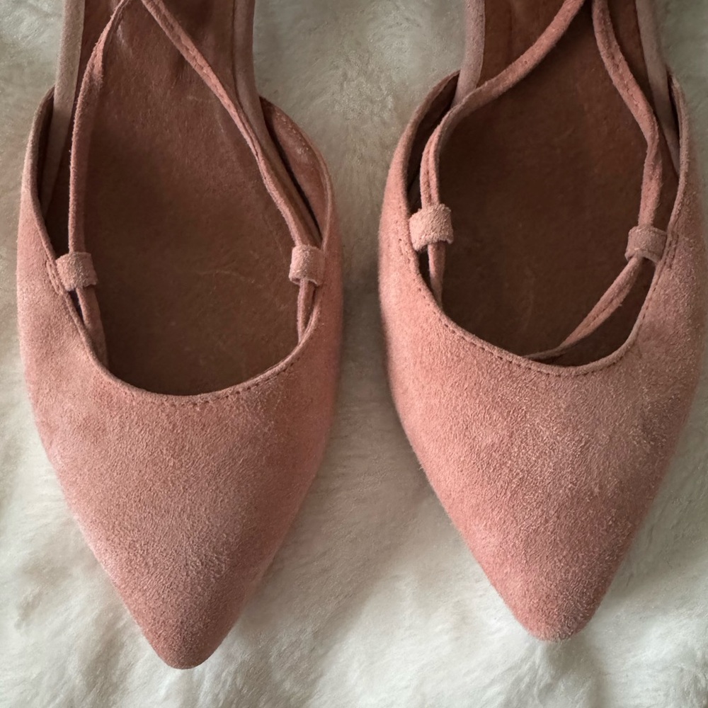 Jeffery Campbell X Free People Blush Pink suede pointed toe strappy heels sz 10 - Picture 5 of 11